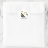 Bouwer van graafmachine om het even welke Agedag Ronde Sticker (Tas)