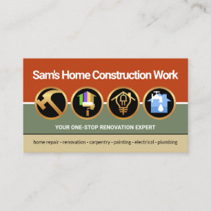 Bouwer van  kleurstoflagen Handyman Tools Visitekaartje