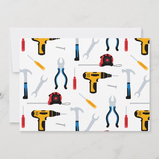 Bouwer Verjaardag Dank u kaart, Tools Dank u Kaart (Achterkant)