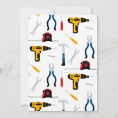 Bouwer Verjaardag uitnodiging, klusjesman Kaart (Achterkant)