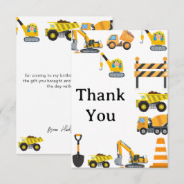 Bouwers Feestje Thema voor Jongens Verjaardag Bedankkaart