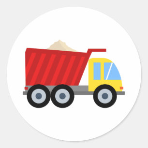 Bouwfeest Dump Truck Verjaardag Ronde Sticker
