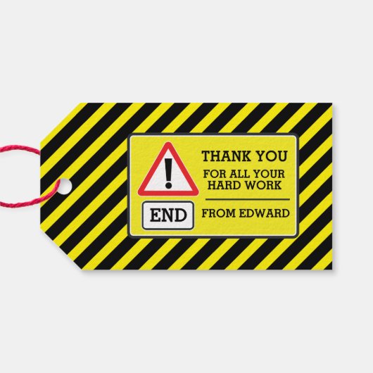 Bouwfeest gast chevron cadeau label cadeaulabel (Achterkant Horizontaal)