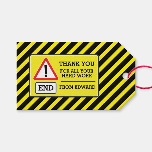 Bouwfeest gast chevron cadeau label cadeaulabel (Voorkant (Horizontaal))