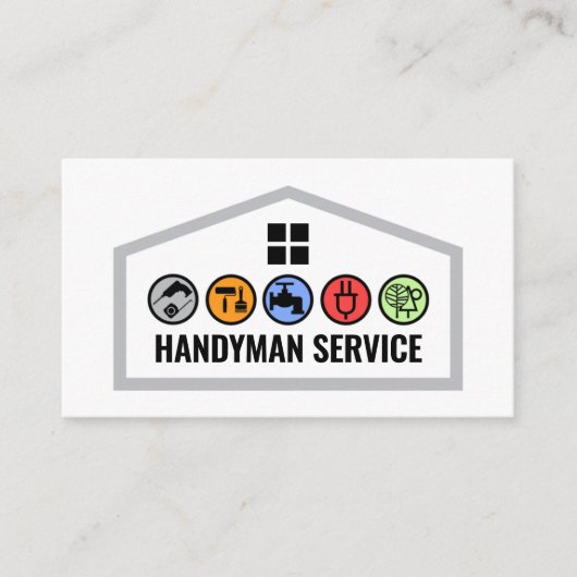 Bouwframe met klushulp gereedschap visitekaartje (Voorkant)