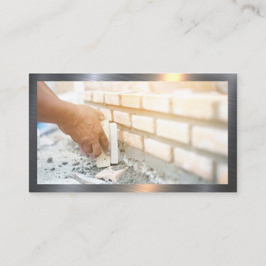 Bouwgereedschap | Brick Layer | Metaal Visitekaartje (Achterkant)