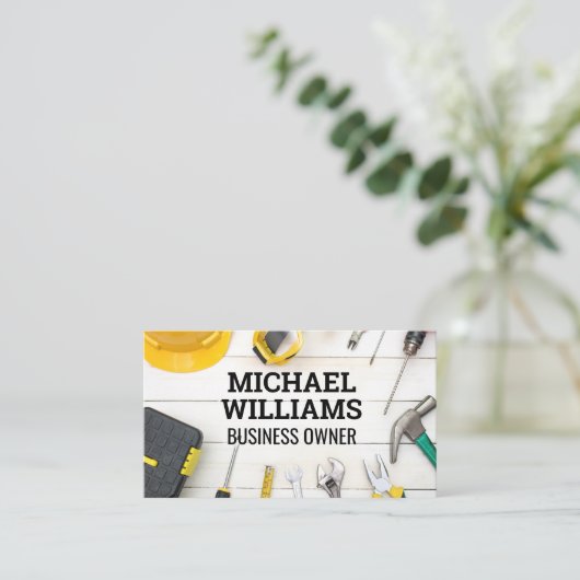 Bouwgereedschap | Hardware | Carpentry Visitekaartje (Staand voorkant)