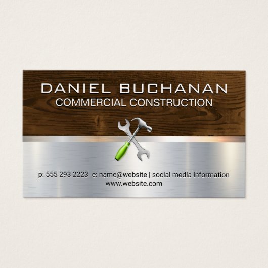 Bouwgereedschap Hardware Metaal hout Visitekaartje (Voorkant)