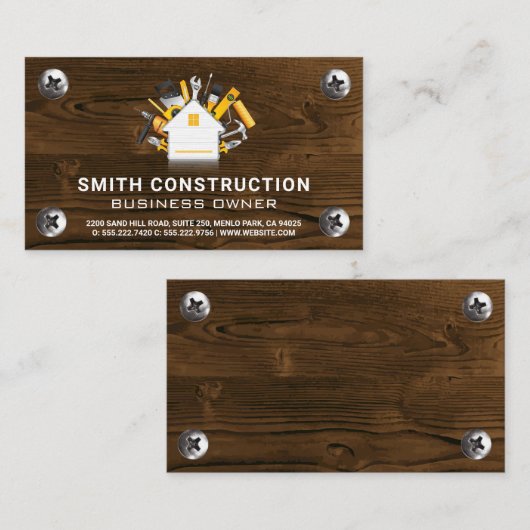 Bouwgereedschap | Hout- en metaalschroeven Visitekaartje (Voorkant / Achterkant)