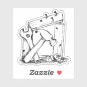 Bouwgereedschappen Schets Sticker (Vel)