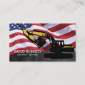 Bouwgraafmachine Plant Operator Patriottisch Visitekaartje (Voorkant)