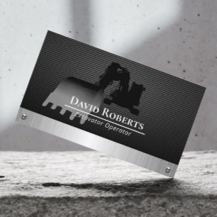 Bouwgraafmachine Plant operator zwart metaal Visitekaartje