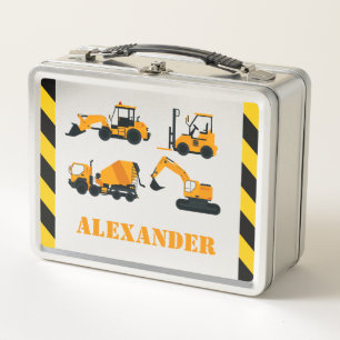 Bouwgraafmachines Kinder gepersonaliseerde lunchbo