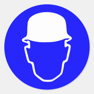 Bouwhelm Bord Ronde Sticker