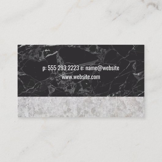 Bouwhelm | Marmer | Bouwvakkers Visitekaartje (Achterkant)