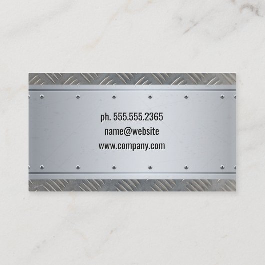 Bouwhelm | Onroerend goed | Staal Metaal Visitekaartje (Achterkant)