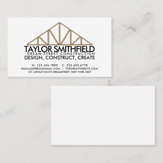 Bouwhuis Rustisch Visitekaartje (Voorkant / Achterkant)