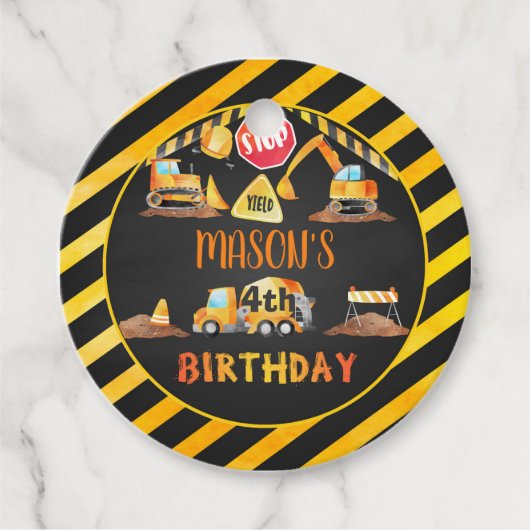 Bouwjaar Verjaardag Favor Tag Bedankjes Labels (Voorkant)