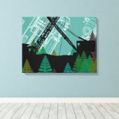 Bouwkraan Fantasy Art Crawler Crane Canvas Afdruk (Insitu (Houten vloer))