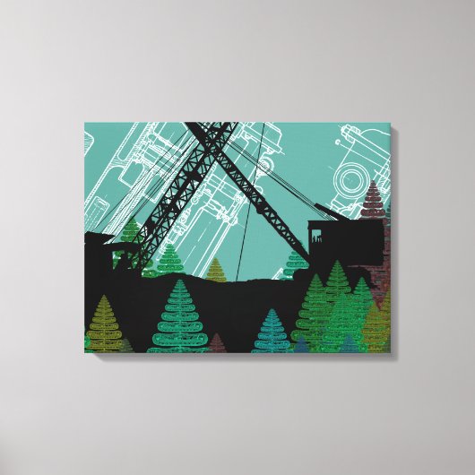 Bouwkraan Fantasy Art Crawler Crane Canvas Afdruk (Voorkant)