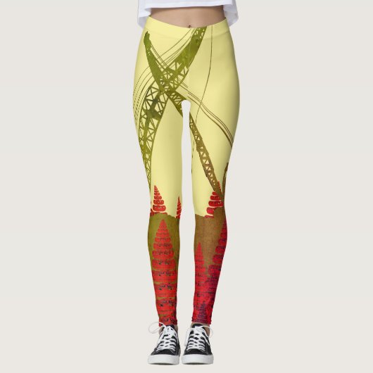Bouwkraan Fantasy Art Crawler Crane Leggings (Voorkant)
