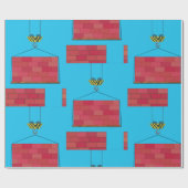 Bouwkraan Hefbakstenen muur Cadeaupapier (Vlak)