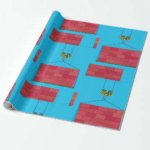 Bouwkraan Hefbakstenen muur Cadeaupapier