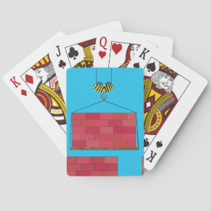 Bouwkraan Hefbakstenen muur Pokerkaarten