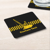 Bouwkraan Vierkante Kartonnen Onderzetter (Schuin)