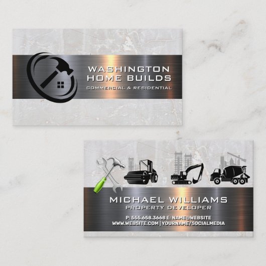 Bouwmachines | Handgereedschap | Vastgoed Visitekaartje (Voorkant / Achterkant)