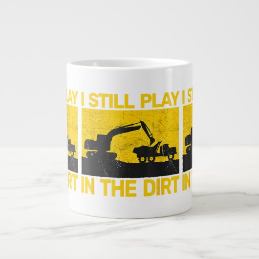  bouwmachines zwaar werk grappig fo extra grote beker (Voorkant)