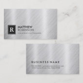 Bouwmanager - Monogram geborsteld metaal Visitekaartje (Voorkant / Achterkant)