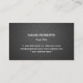 Bouwmonogram Modern zwart leder Visitekaartje (Achterkant)