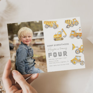 Bouwnijverheid Foto 4th Birthday Invitation Kaart