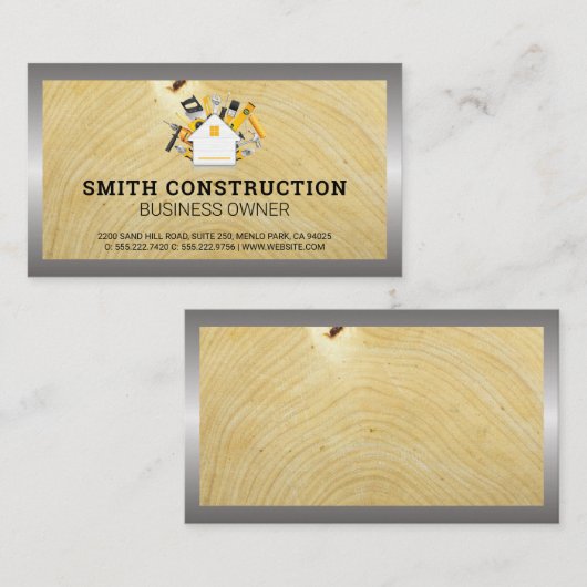 Bouwnijverheid | Houtkorrels Achtergrond Visitekaartje (Voorkant / Achterkant)