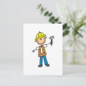 Bouwnijverheid met Hammer Briefkaart (Staand voorkant)
