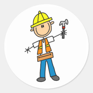 Bouwnijverheid met Hammer Sticker