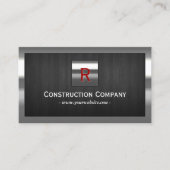 Bouwnijverheid - Monogram hout - Professional Visitekaartje (Voorkant)