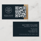 Bouwnijverheid Professionele QR Code Logo Modern Visitekaartje (Voorkant / Achterkant)