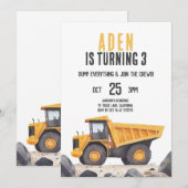 Bouwnijverheid Theme Birthday Invitation Bedankkaart (Voorkant / Achterkant)