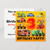 Bouwnijverheid van kind - derde verjaardag kaart (Voorkant / Achterkant)