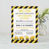 Bouwonuitnodiging, Baby Shower, Verjaardag Kaart (Staand voorkant)