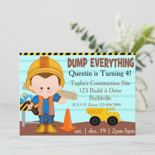 Bouwpartij Uitnodiging (Staand voorkant)