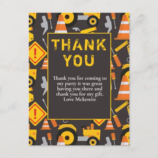 Bouwpati Feest Dank Je Briefkaart (Voorkant)