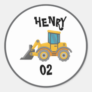Bouwpersdump Truck Verjaardagsfeestje Ronde Sticker