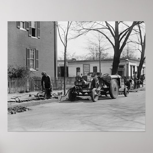 Bouwpersoneel, 1925.  foto poster (Voorkant)