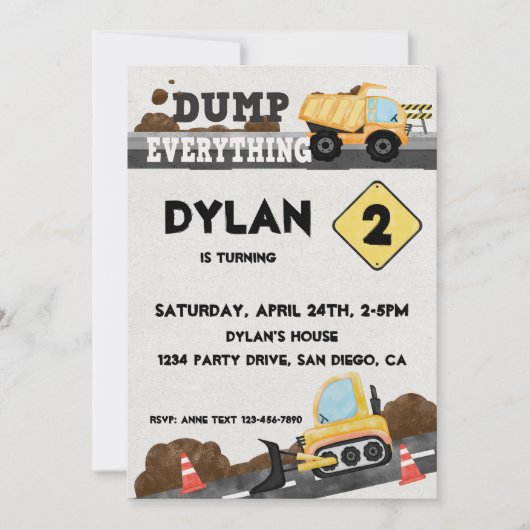 Bouwpistool vrachtwagen kaart (Voorkant)