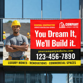 Bouwplaats Logo Foto Rood Zwart Adverteren Spandoek