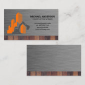 Bouwplaats | Metallic Houten Visitekaartje (Voorkant / Achterkant)