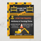 Bouwplaats Sluiten De Weg Kinderen Verjaardag Kaart (Voorkant / Achterkant)